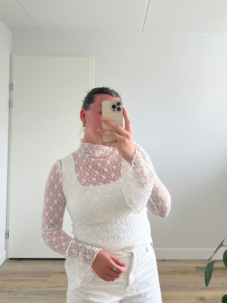 Kaya Kanten Top (S/M, Wit)